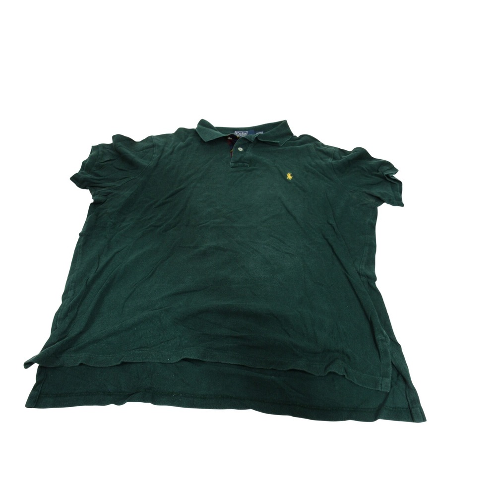 Polo Ralph Lauren Mens XL Custom Fit Forest Green Short Sleeve Pique Polo Shirt